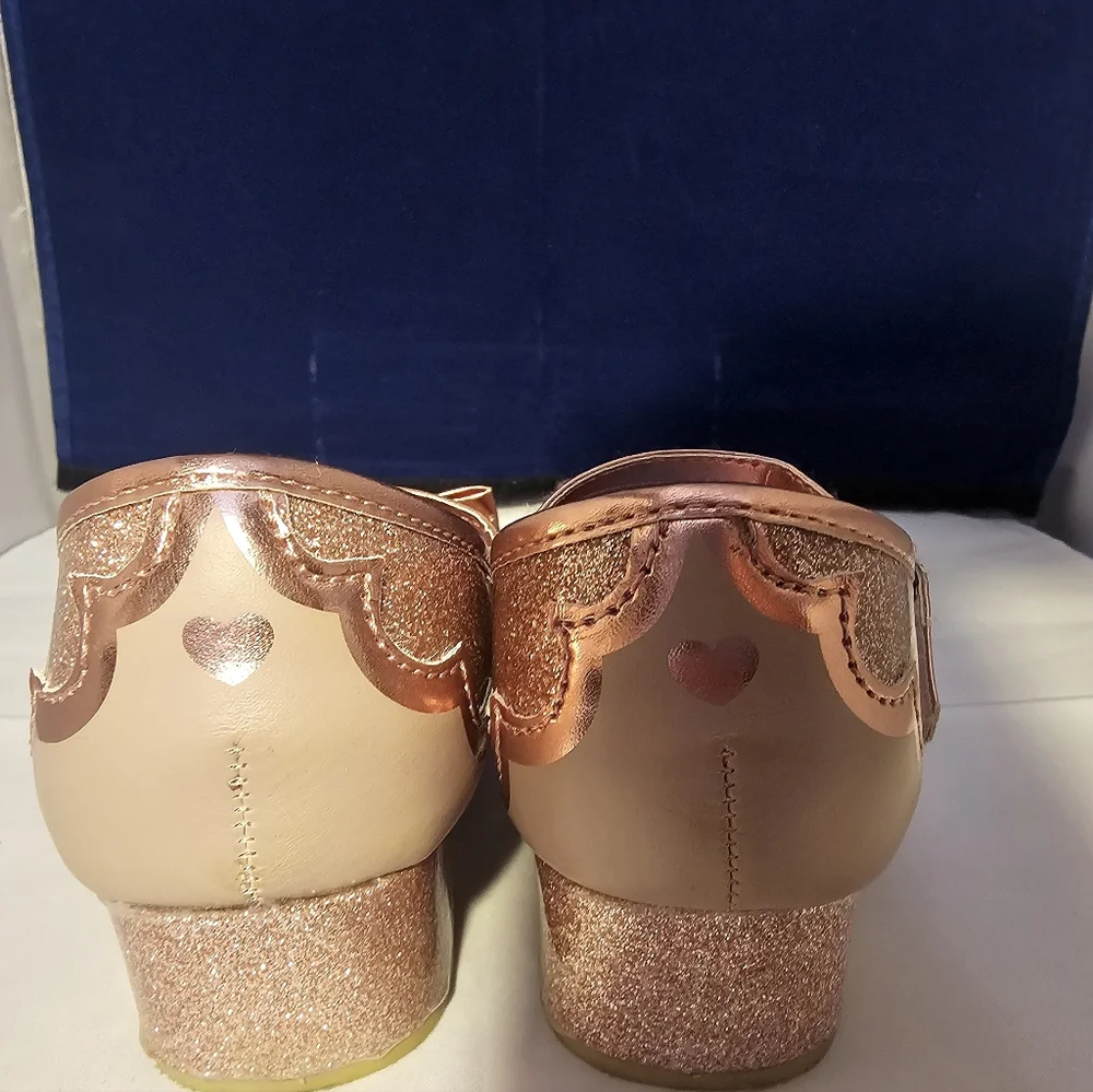 Disney Princess Glittery Rose Gold Dress Shoes SZ 11 toddler